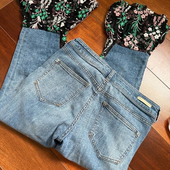 Anthropologie Pilcro and The Letterpress Sheer Embroidered Hem Jeans Sz 26 - Picture 5 of 5